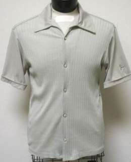 Mens BC ETHIC Retro MOD 50s Style Khaki Sewn Logo Bowling Shirt M L 