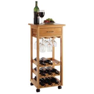 Wine Cart w/ glass rack,drawer,holds 9 bottles Winsome  