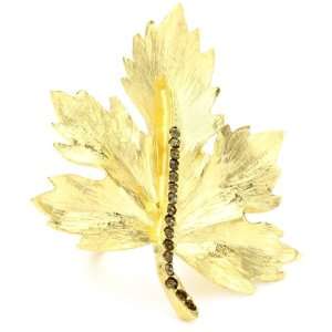 Shameless Jewelry Animal Attraction Gold Plated Swarovski Leaf Ring 