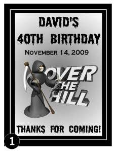 OVER THE HILL 40TH 50TH BIRTHDAY PARTY FAVORS MAGNETS  