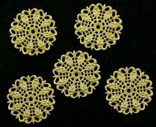 SIX 25mm ORNATE GOLD COLOR FILIGREE FINDINGS  