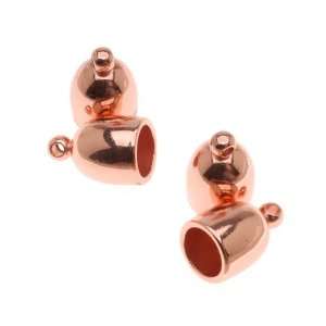 Copper Plated Bullet Cord Ends With Ring 12mm Long   Fits 
