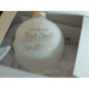  Arkansas 2003 Frosted glass Christmas ornament picturing WHW Clayton 