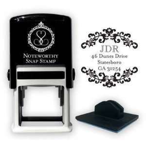   Custom Self Inking Address Stampers (Flanking Floral)