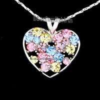 SWAROVSKI crystal 18k gold GP heart necklace 578  