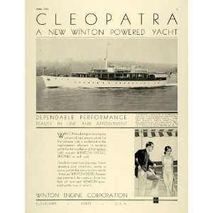  1932 Ad Winton Boat Diesel Engines Cleopatra Yacht Ohio 