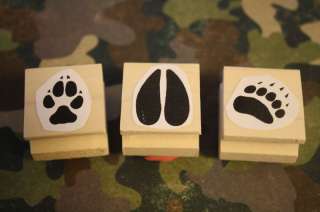 Rubber Craft STAMPS DEER BEAR WOLF Animal Track LOT  