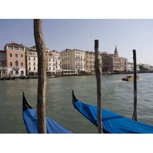  Covered Gondolas at Moorings, Grand Canal, Venice, UNESCO 