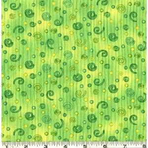  45 Wide Doodle Bugs Swirls Lime Fabric By The Yard Arts 