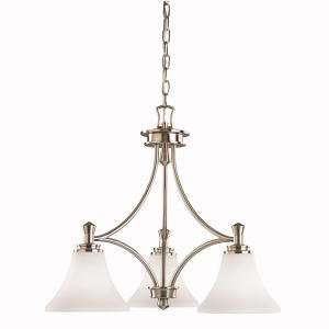 By Kichler Wharton Collection Brushed Nickel Finish Chandelier 3 Light 