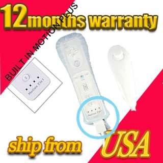 Built in Motion Plus Remote And Nunchuck Controller For Wii White 