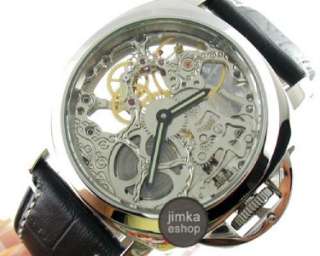 PARNIS 44MM FULL SILVER SKELETON DIAL AUTOMATIC 6497  