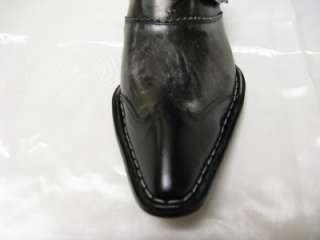 Fiesso New Black Pointed Toe Wingtip Shoes FI 6534  