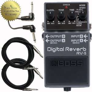    Boss RV5 Digital Reverb Pedal Guitar Effects w Cables Electronics