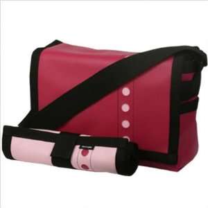 Airship Diaper Messenger Bag in Atomic Design Color Raspberry Pink 