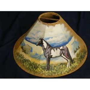    20 Painted Leather Lamp Shade  Painted Pony