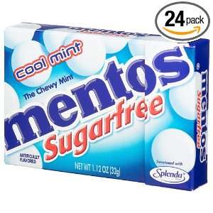 Mentos Sugar Free Mint Candy, 1.12 Ounce Boxes (Pack of 24)  