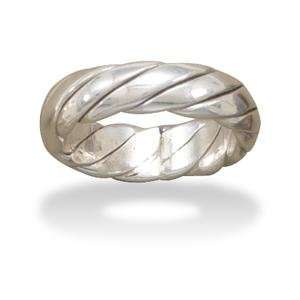  Rope Band Ring Sterling Silver Mens and Womens, 6 Jewelry