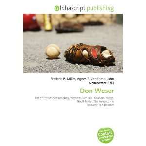  Don Weser (9786134224796) Books