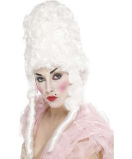 Womens White Court Lady Victorian Pompadour Wig  