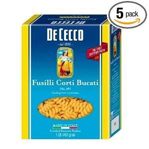 De Cecco Fusilli Corti Bucati, 16 Ounce Boxes (Pack of 5)  