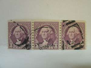 Scott 721 UVF 3c Line Coil George Washington Stamp  