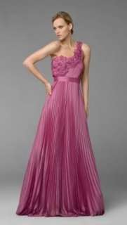 NWT $724 BCBG MAXAZRIA AMETHYST ONE SHOULDER PLEATED GOWN 4 RARE 