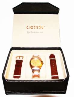 Croton Mens Pave Diamonds Steel Lizard CN307315INRG Dress New Watch 