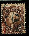 US #76 ~ Used 1862 Brown Classic 5c Jefferson Stamp w/ 