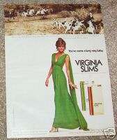 1974 ad Virginia Slims cigarette  CHERYL TIEGS fox hunt  