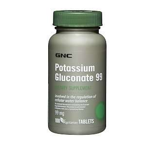  GNC Potassium Gluconate 99, Vegetarian Tablets, 100 ea 