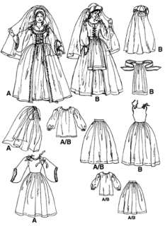 Simplicity 7756 Renaissance Medieval Dress Gown PATTERN  
