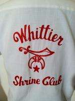 Vintage Embroidered Shriners Whittier Shrine Club CA Freemason Bowling 