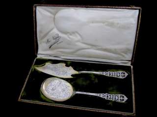Fabulous French All Sterling Silver Ice Cream Set 2 pc w/box Chimera 