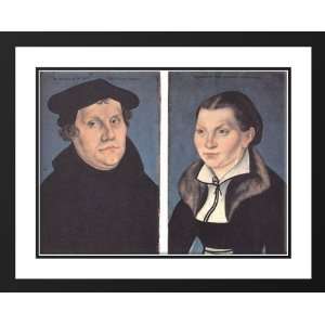 Cranach the Elder, Lucas 36x28 Framed and Double Matted Diptych with 