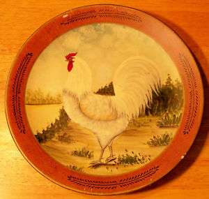 White Rooster Plate, Diameter 10.25  