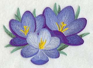   CROCUS   FLOWERS   EMBROIDERED BATH/KITCHEN TOWELS by Susan  