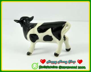   Figurine Ceramic Farm Animal Statue Black/White Ox,Cow Farm,Collection