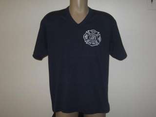 vintage 80s ORANGE NEW JERSEY FIRE DEPARTMENT T Shirt LARGE/XL fighter 