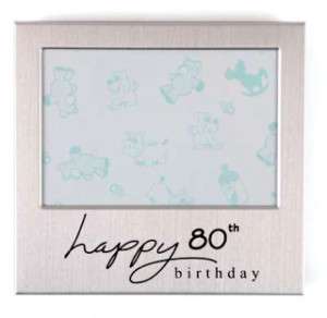 Happy 80th Birthday Photo Frame/Gift 3 x 5 Silver Sml  