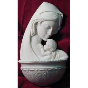  Madonna and Child Alabaster Font