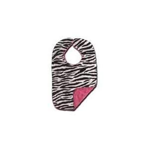  Personalized Zebra and Hot Pink Chenille Bib Baby