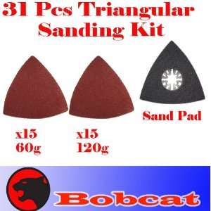 31 Pcs Triangular Sanding Kit Sanding Pad w/ Velcro Oscillating Multi 