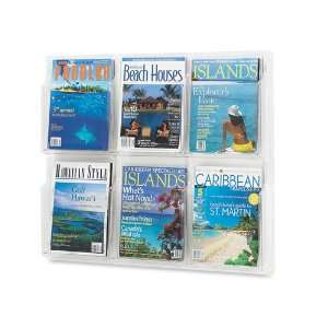  Safco Six Magazines Literature Display Rack   Clear 