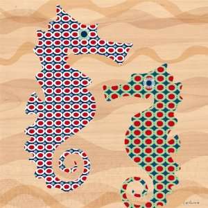  ON SALE Spotty Seahorses Canvas Reproduction