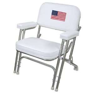 Wise Deluxe Folding Deck Chair w/Flag Logo  Sports 