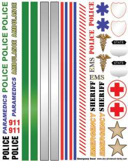 Pinewood Derby Car Police Emergency Decal  