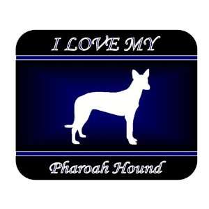  I Love My Pharoah Hound Dog Mouse Pad   Blue Design 