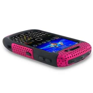 For Blackberry Curve 8520 8530 9300 9330 3G Black/Pink Hybrid Case 