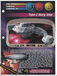 TYPE 2 BORG SHIP Spaceship STAR TREK TNG PRINT SHEET  